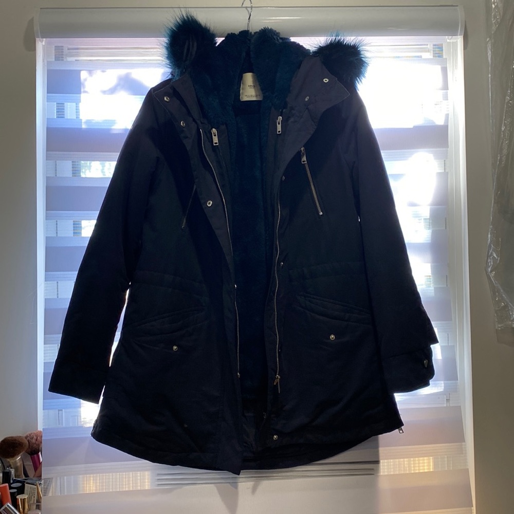 Mango coat with fur